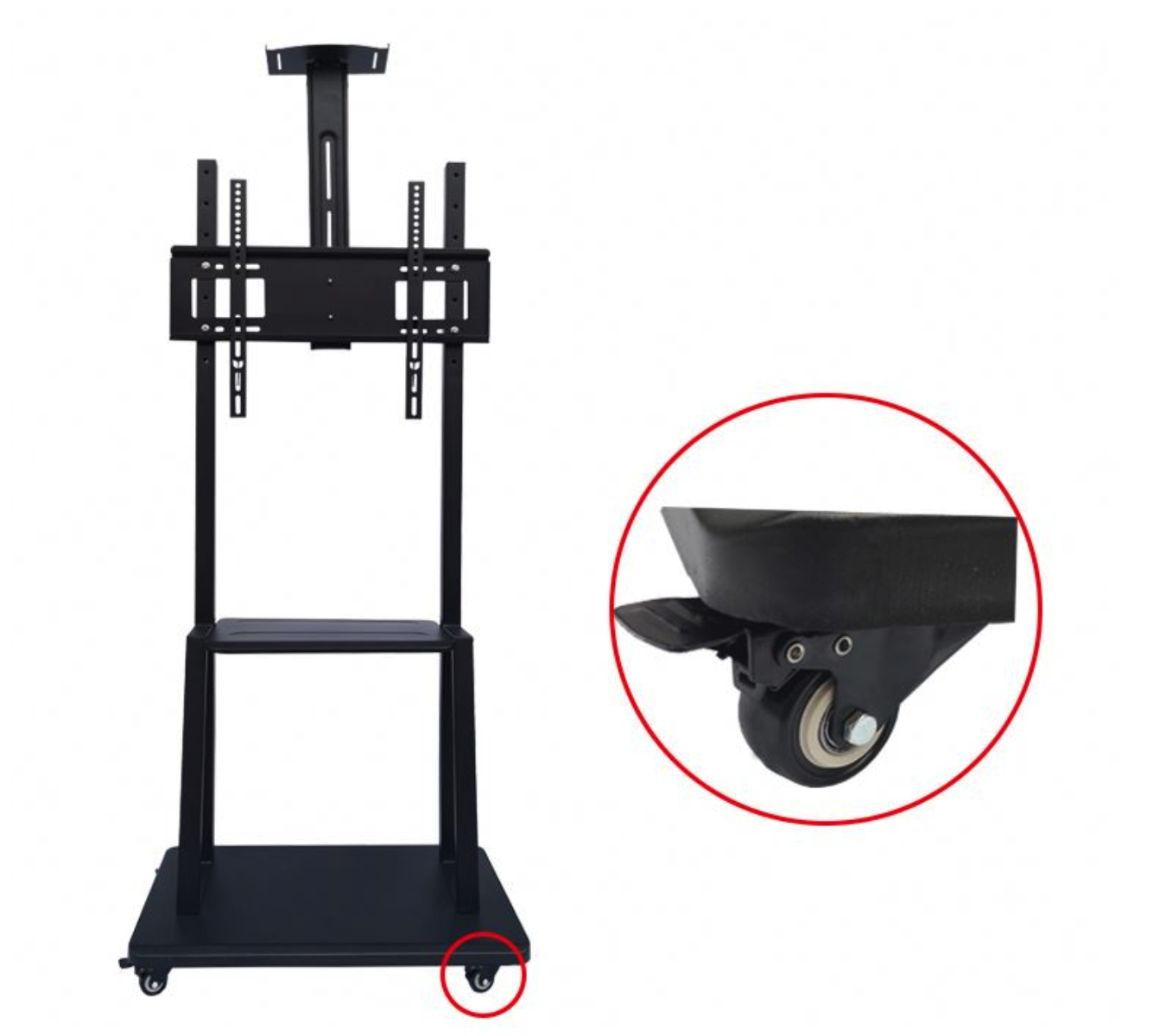 Inlight Rolling/Mobile TV Cart with Wheels for 32"-65" Inch LCD LED 4K Flat Screen TVs.