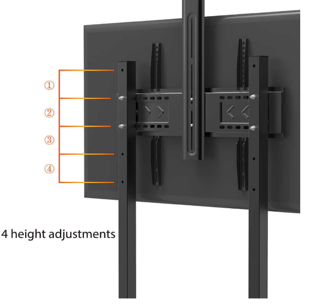 Inlight Rolling/Mobile TV Cart with Wheels for 32"-75" Inch LCD LED 4K Flat Screen TVs.
