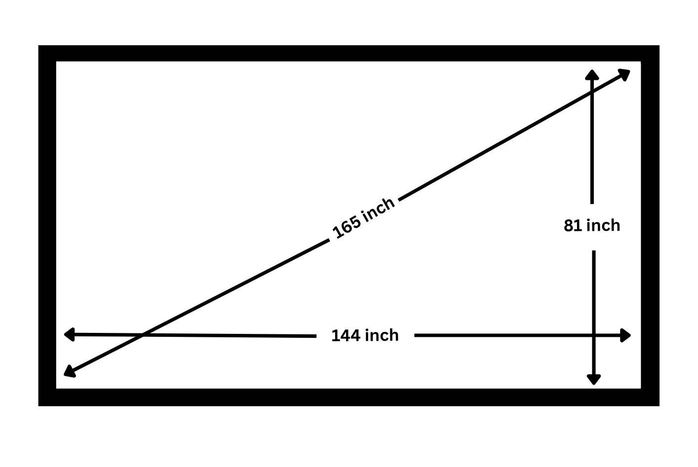 Inlight Fixed Frame Projector Screen (16:9 Format) Supports 1080P-4K in Matte White Fabric.