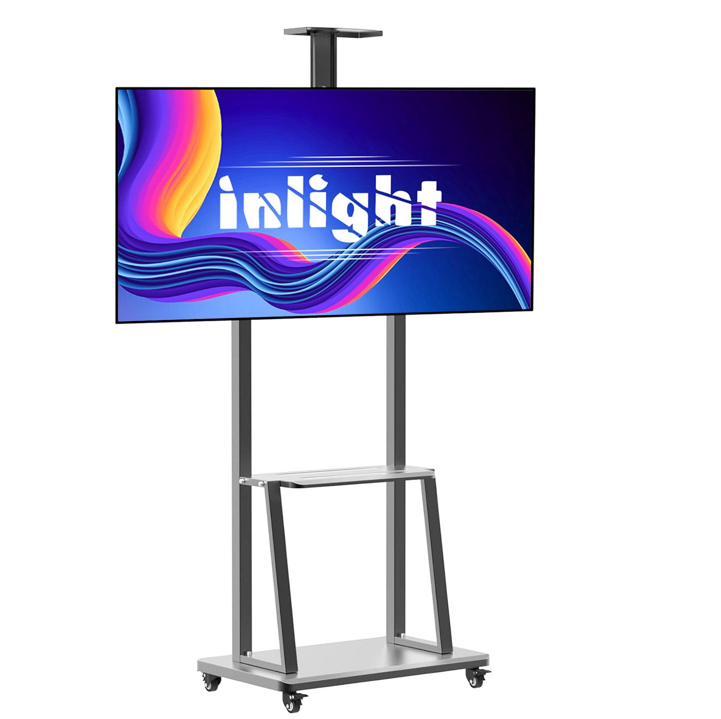 Inlight Rolling/Mobile TV Cart with Wheels for 32"-65" Inch LCD LED 4K Flat Screen TVs.