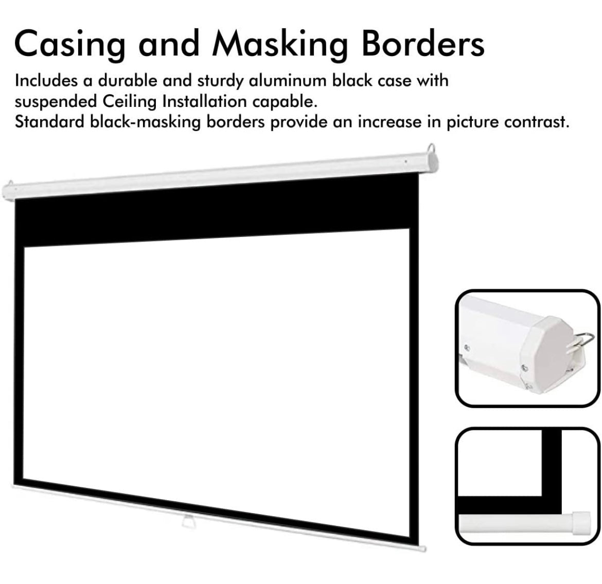 Inlight Wall Type Projector Screen - (4:3 Format) Supports Ultra HD-3D-4K comes with NO AUTOLOCK mechanism.